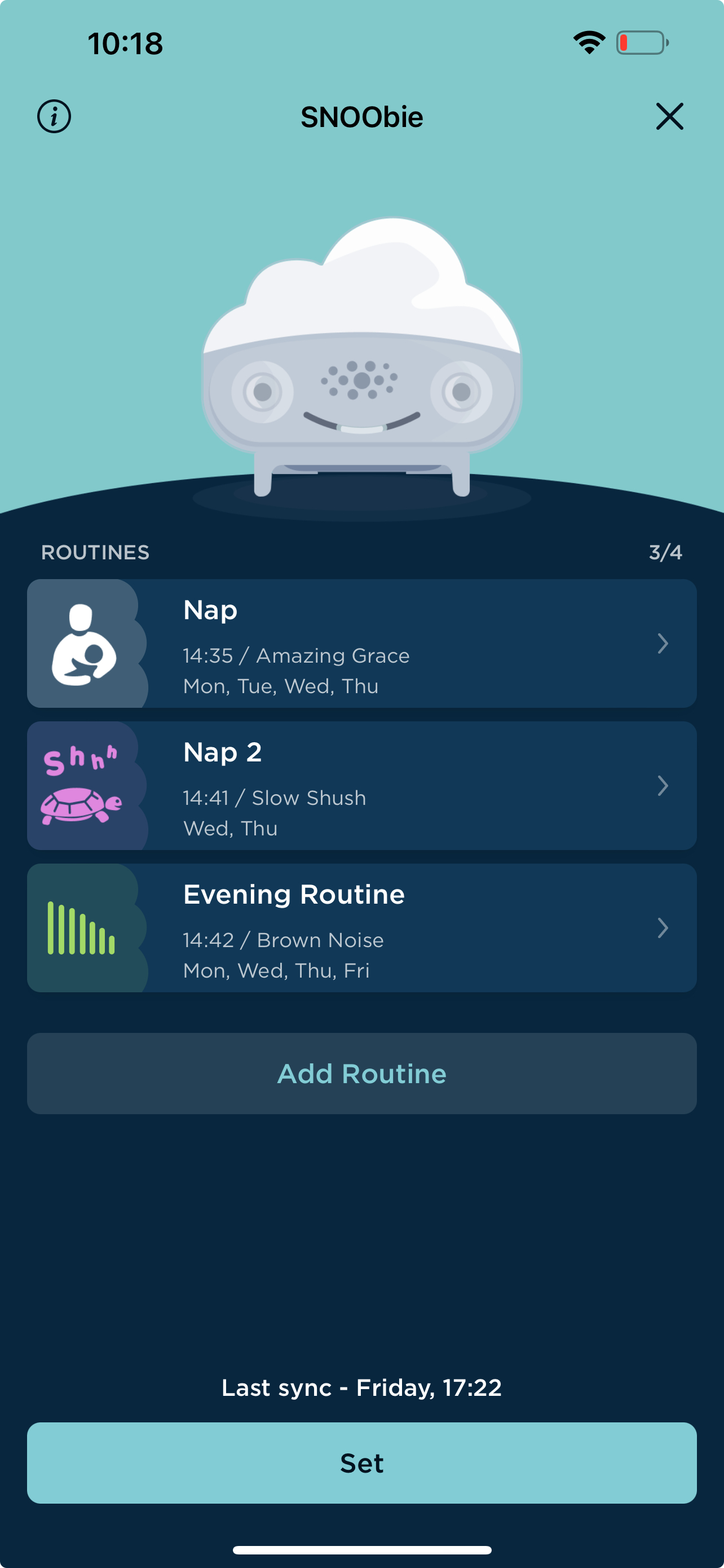 How do I navigate through the Happiest Baby App? SNOObie Dashboard.jpeg